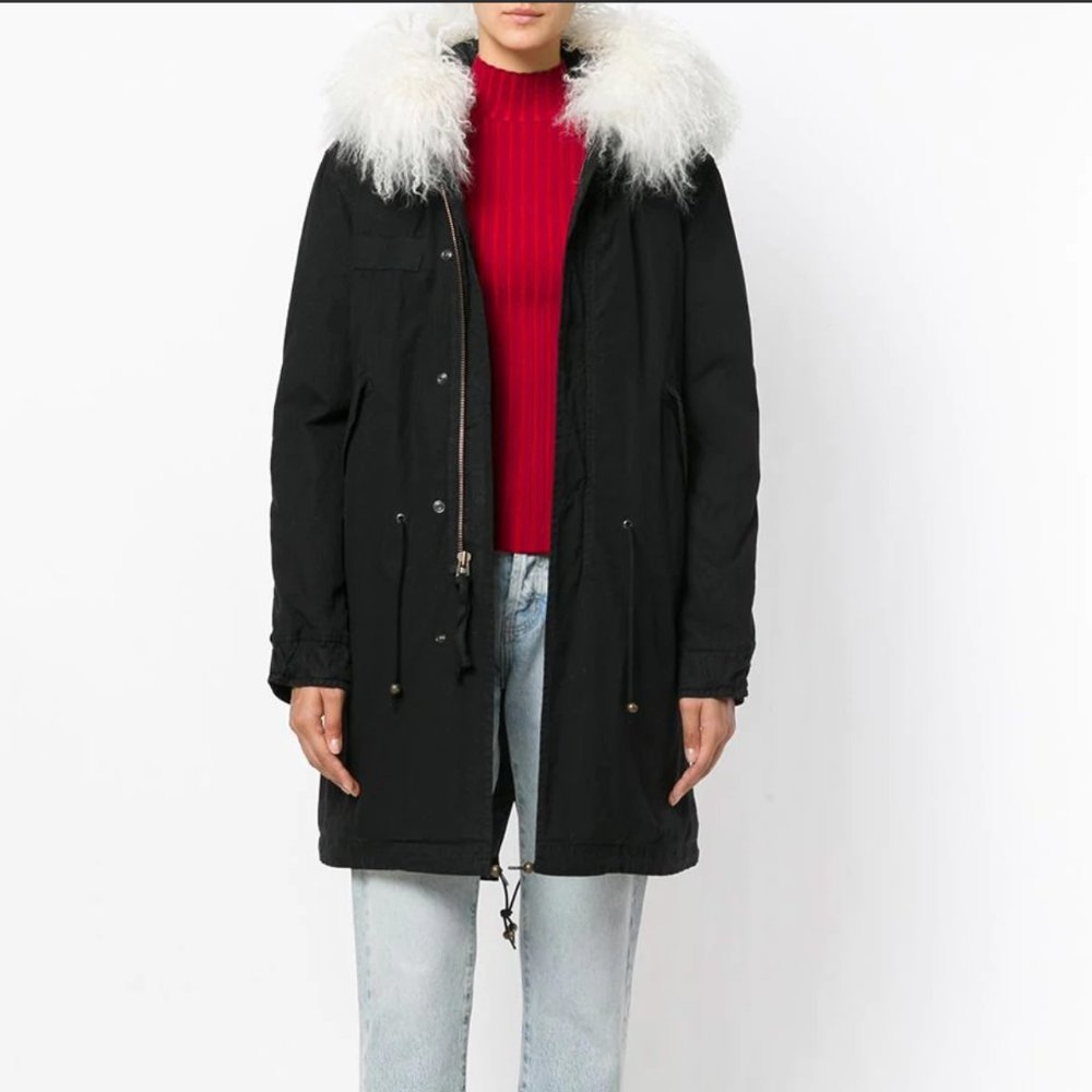 MR & MRS ITALY  trimmed hood mid black parka